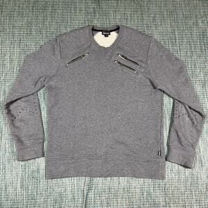 Just Cavalli Gray Zipper Style Crewneck Sweater Mens Sz M Preowned